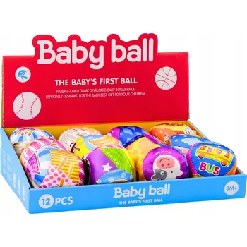 Dětský míč Měkký Míček S Chrastítkem Barevný Míč Zvířátka Ovoce MIX 10 cm