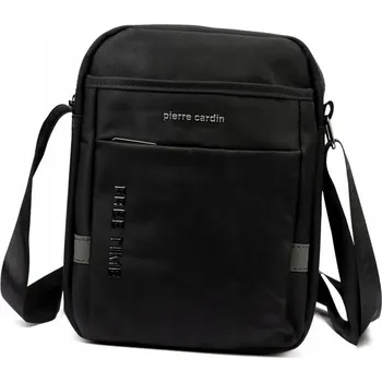 Kabelka Pierre CARDIN Černá taška přes RAMENO Kabelka Přes Rameno PROSTORNÁ PÁNSKÁ taštička