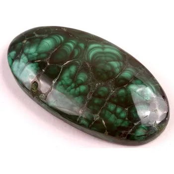 Přírodní kámen Kabošon Malachite č.6242 (39x21x6mm)