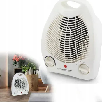 Přímotop Teplovzdušný ventilátor FAREKLA do domu, VÝKONNÝ, 3 režimy, Regulace, bílý, 2000W