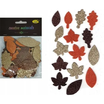 kreativní sada Kreativní sada - doplňky pro výtvarné práce, ozdoby, třpytivé lístky - hnědá