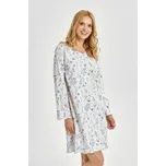 Taro, dámská noční košile 3455-Caroline, dlouhý rukáv, bílá, vel. M