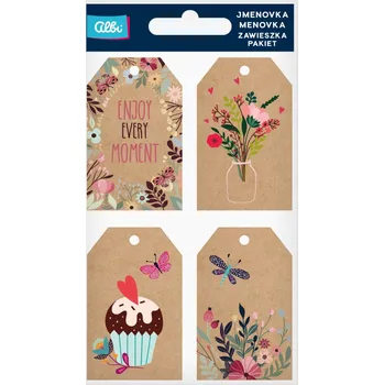 Set školních potřeb Dárková visačka 12 ks - Květiny