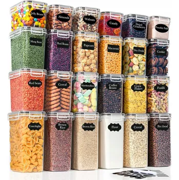 Dóza na potraviny Plastové dózy na potraviny 24 kusů SADA Kuchyňské organizéry sklenice