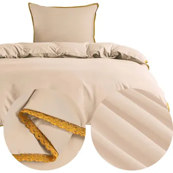 Povlečení Povlečení 140x200 2dílné z MIKROVLÁKNA hladké jednobarevné s krajkou Brandon