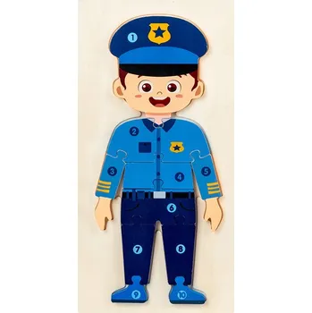 Puzzle Dřevěné puzzle Policista MEGA CREATIVE