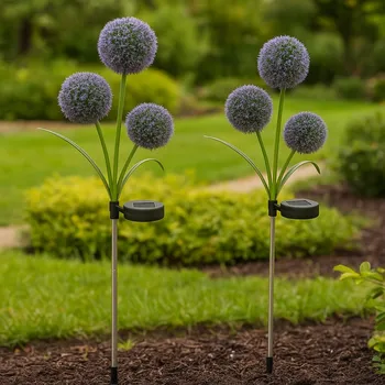 Venkovní osvětlení Solární lampa LED česnek 70 cm - zapichovací dekorativní lampa do zahrady