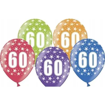 Balónek BALÓNKY k 60. NAROZENINÁM barevné 30 cm 6 Ks