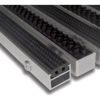 Rohožka Hliníková gumová čistící vstupní venkovní kartáčová rohož Alu Extra - 60 x 90 x 2,7 cm