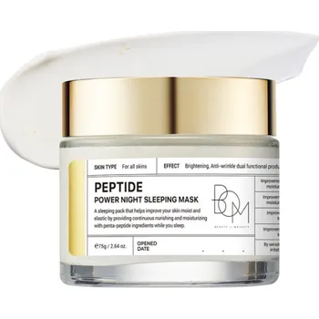 Pleťová maska B.O.M. - PEPTIDE POWER NIGHT SLEEPING MASK - Noční maska s peptidy a 24k zlatem 75 ml