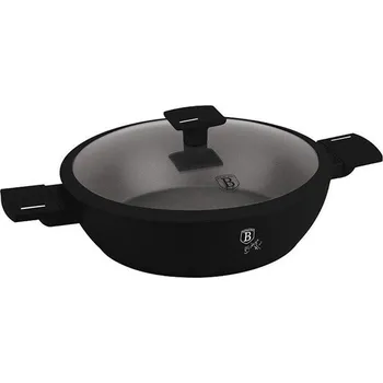 Pánev Berlingerhaus Pánev hluboká s titanovým povrchem a poklicí 28 cm Matte Black Collection