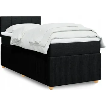 Ložnice Čalouněná jednolůžková postel VidaXL 90x200 cm černá