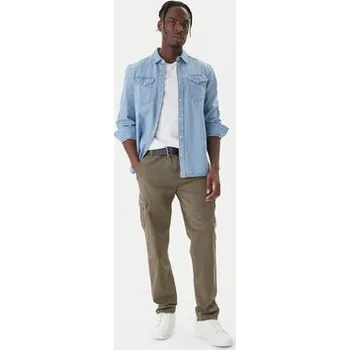 Mustang Kalhoty z materiálu Daytona 1016826 Zelená Slim Fit 32_32