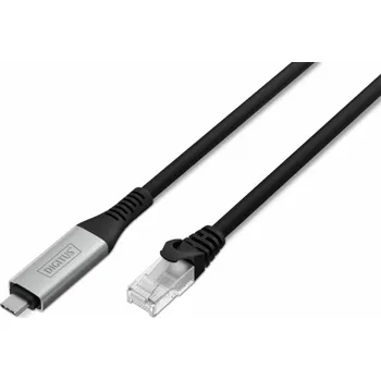 Síťový kabel Digitus Ethernetový kabel USB-C 3.2 Gen1 - RJ45, 1 Gbit/s, 3 m