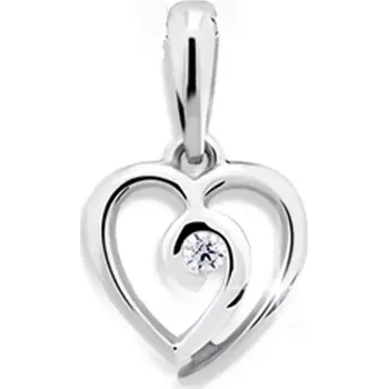 Přívěsek Goldex Dámský přívěsek srdce se zirkonem bílé zlato DZ1609W bílé zlato