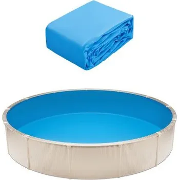 Bazénová fólie VEVOR, kulatá bazénová fólie o délce 3,3 m, styl Uinbead, odolná vinylová bazénová fólie, standardní rozměr, výška stěny 122 cm, náhrada za fólii pro nadzemní bazény s ocelovými stěnami, jednobarevná