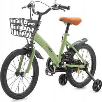 Dětské kolo DĚTSKÉ KOLO 12 PALCŮ PRO DĚTI S BOČNÍMI KOLEČKY A KOŠÍKEM, KHAKI