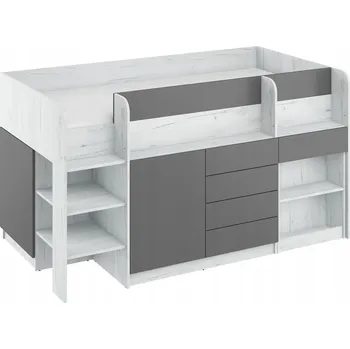 Ložnice Patrová postel s psacím stolem SMILE craft bílá / grafit