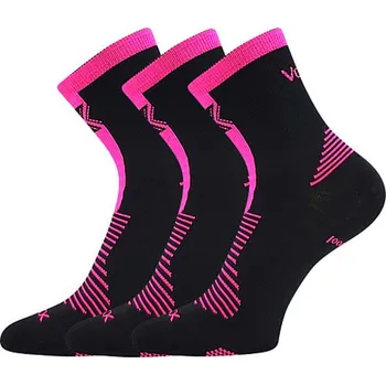 Dámské ponožky VoXX® Woralf Tenké merino ponožky - 3 páry BM000004990200102502 černá-neon růžová 39-42 (26-28)