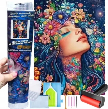 Obraz Diamantová Výšivka 30x40cm Diamond Painting Žena Motýli Krajina Květiny