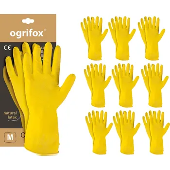 Pracovní oblečení Rukavice Ogrifox PRACOVNÍ OCHRANNÉ GUMOVÉ RUKAVICE VEL. 8-M 10 PÁRŮ velikost 8 - M 10 párů