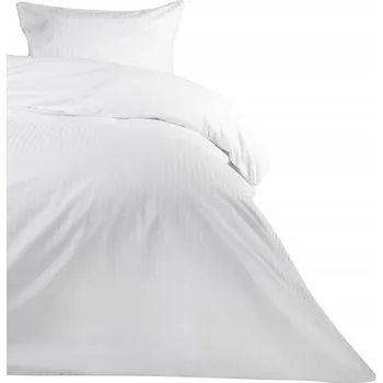 Povlečení Povlak na peřinu 160x200 bílý, vyrobeno v POLSKU, BAVLNA povlečení proužky 1cm, hotelová kvalita