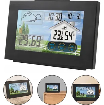 Meteostanice ZEGAR STACJA POGODOWA CYFROWA TERMOMETR 4 FUNKCE HYGROMETR LCD DISPLEJ