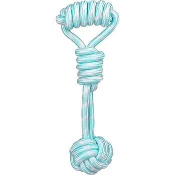 Hračka pro psa Hr. HUHU Pretahovadlo dvojity uzel krouceny stred provaz sede