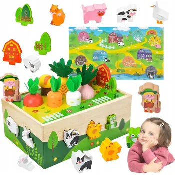 Dřevěná hračka MONTESSORI DŘEVĚNÁ HRAČKA - TŘÍDIČ TVARŮ A MRKVE