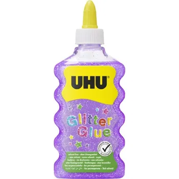 č. 44372, UHU Glitter Glue Purple Maxi - třpytkové lepidlo pro dekorace 185 g / 177 ml