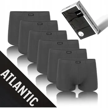Pánské spodní prádlo 6-PACK PÁNSKÉ ŠORTKY boxerky bavlněné pohodlné grafitové Atlantic *XL