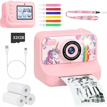 Digitální kompakt Dětský digitální fotoaparát HD s okamžitým tiskem NATYCHMIASTOWY