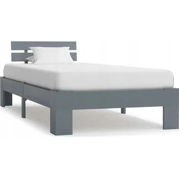 Postel Jednolůžková dřevěná postel VidaXL 90x200 cm, odstíny šedé
