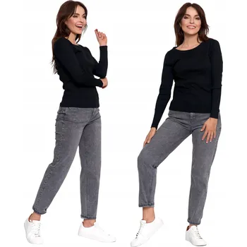 Dámská halenka DÁMSKÁ BLŮZA TRIČKO BAVLNĚNÉ MORAJ DLOUHÝ RUKÁV SPODNÍ TRIČKO ČERNÁ XL