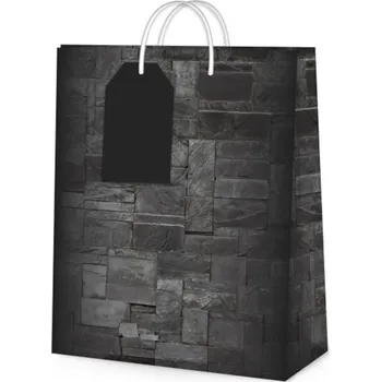 Party dekorace Dárková taška velká - Kámen (26 × 12,7 × 32,4 cm)