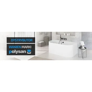 Vana Obdélníková akrylátová vana Polysan VIVA s odtokem uprostřed, 185 x 80 cm