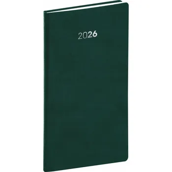 Diář NOTIQUE Kapesní diář Balakon 2026, zelený, 9 x 15,5 cm