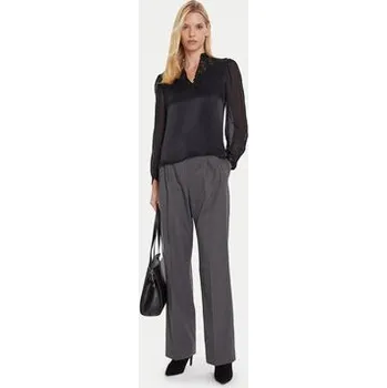 Dámské kalhoty Tommy Hilfiger Kalhoty z materiálu WW0WW48358 Šedá Relaxed Fit 44