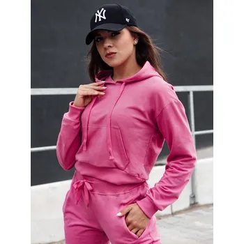 Dámská mikina Dámská mikina s kapucí TRENDHOOD Dstreet BY1305 Barva: Růžová, Velikost: S