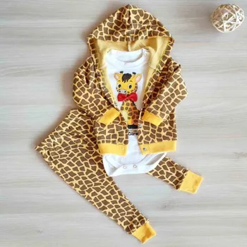 Kojenecká souprava 3- dílná tepláková souprava mikina, tepláky, body Žirafa 62