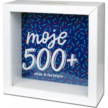 Pokladnička Pokladnička Pan Dragon Moje 500+ 15 x 15 x 5 cm bílá