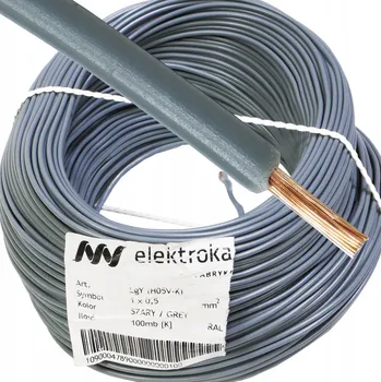 elektrický kabel Kabel LGY 0,5mm šedý 100m 500V