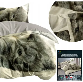 Povlečení Povlečení 140x200 2dílná sada povlak 70x80 mikrovlákno 3D Andreas kočka