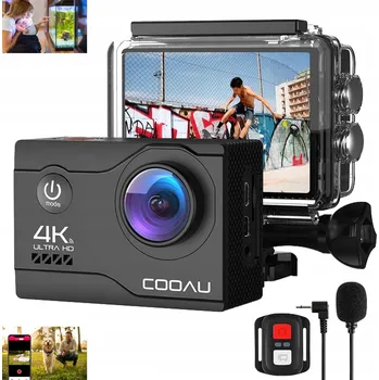 IP kamera AKČNÍ KAMERA 4K UHD EIS STABILIZACE WIFI 20MP VODĚODOLNÁ SADA ČERNÁ