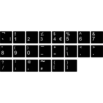 Náhradní klávesnice pro notebook UK LAYOUT STICKERS BRITSKÉ ROZLOŽENÍ KLÁVESNICE SAMOLEPKY NA KLÁVESY UK FUNT