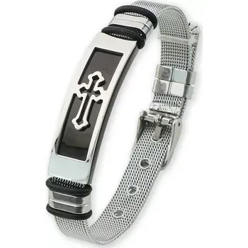 Náramek Náramek z chirurgické oceli Kruis Černý