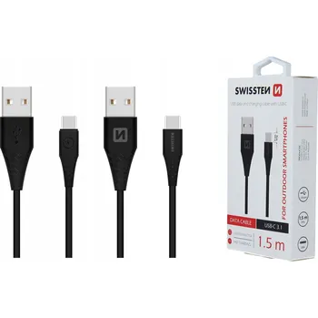 Datový kabel Kabel Swissten USB - USB typ C 1,5 m černý