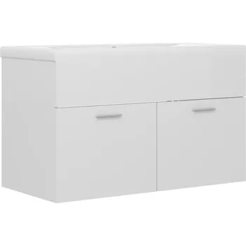 Koupelnový nábytek Skříňka s vestavěným umyvadlem, bílá, vysoký lesk,