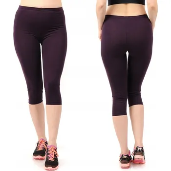 Dámské legíny Dámské 3/4 legíny Legíny rybářky LAEMI 458 Fialové 6XL