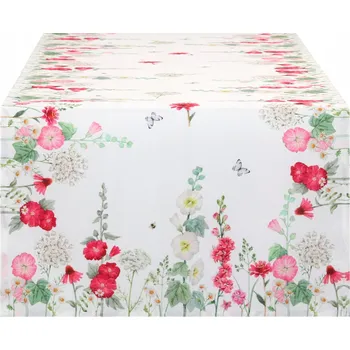 ubrus Běžec na stůl 40x140 Matný dekorativní běhoun na stůl s květinami Běžce s květinovým vzorem